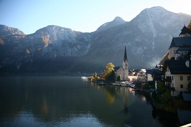 Tourism in the village of Hallstatt in Austria